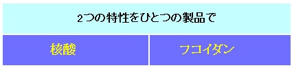 2つの特性　核酸とフコイダンを一製品で